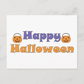 Happy halloween Pumpkins-receptkort Vykort
