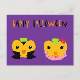 happy halloween Pumpkins Vykort