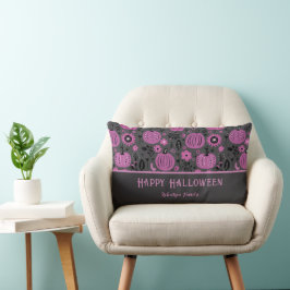 Happy Halloween Purple Pumpkin Family Name Lumbarkudde