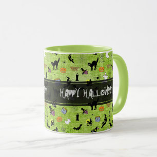 "Happy halloween" Random Iconic Mönster Grönt Mu Mugg
