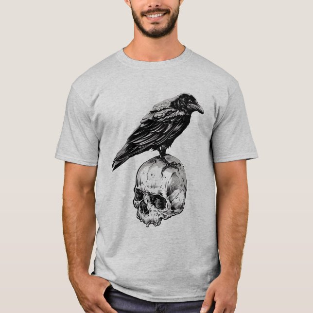 Happy halloween | Raven Kråka & Skull T Shirt (Framsida)