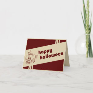 happy halloween retro kort