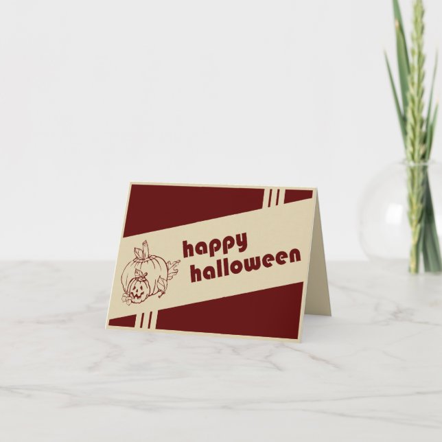 happy halloween retro kort (Framsida)