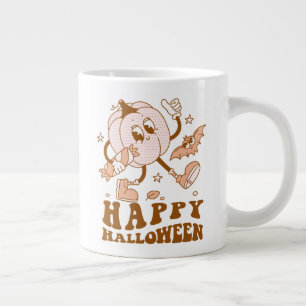 Happy halloween Retro Polka Dot Pumpkin Jumbo Mugg