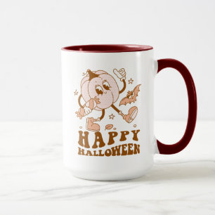 Happy halloween Retro Polka Dot Pumpkin Mugg