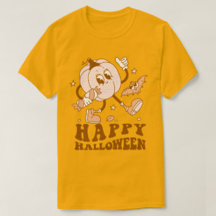Happy halloween  Retro Polka Dot Pumpkin T Shirt