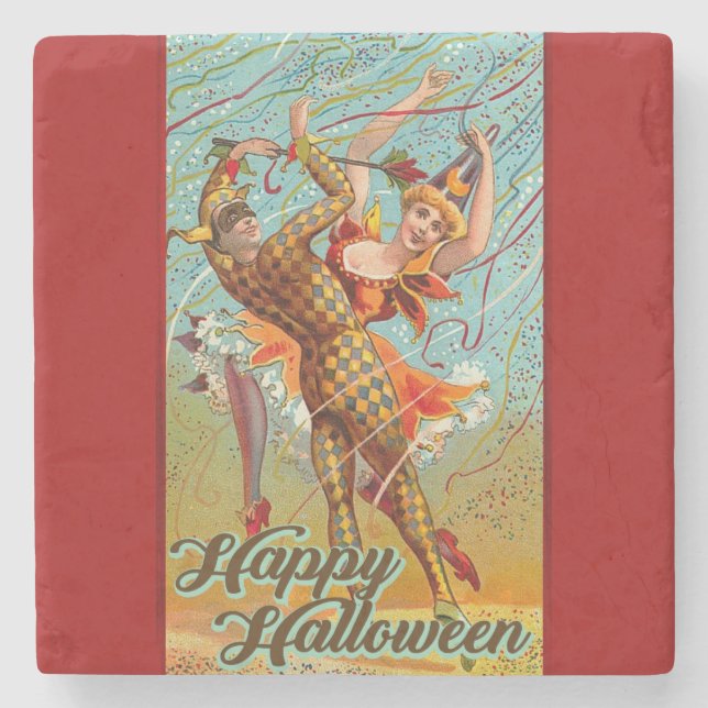 Happy halloween Retro Poster Stenunderlägg (Framsidan)