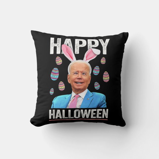 Happy halloween Roligt Biden Bunny Eggs för Hallow Kudde (Framsida)
