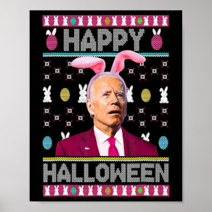 Happy halloween Roligt Bunny Joe Biden Confused Ea Poster