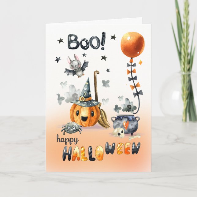 Happy halloween. Roligt Jack O'Lantern and Little  Kort (Framsida)