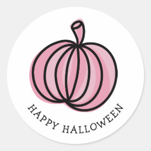 Happy halloween Rosa Pumpkin Runt Klistermärke