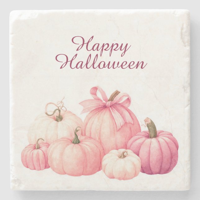 Happy halloween Rosa Pumpkin Underlägg (Framsidan)