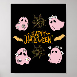 Happy halloween Rosa Spöken Wall Art Art Poster