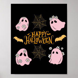 Happy halloween Rosa Spöken Wall Art Art Poster