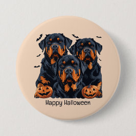 Happy halloween Rottweiler Hundar Jack o lantern Knapp