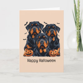 Happy halloween Rottweiler Hundar Jack o lantern Kort