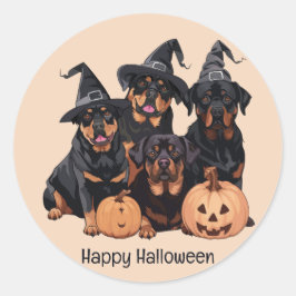 Happy halloween Rottweiler Hundar Jack o lantern Runt Klistermärke