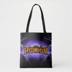 Happy halloween Ruby Eyed Pumpkin Lila Lightning Tygkasse