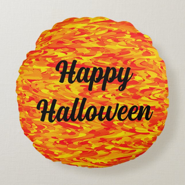 Happy halloween rund kudde (Framsidan)