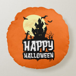 Happy halloween rund kudde
