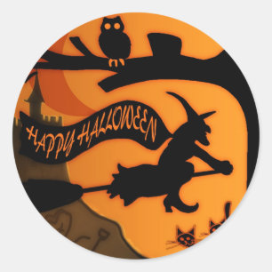 Happy halloween runt klistermärke