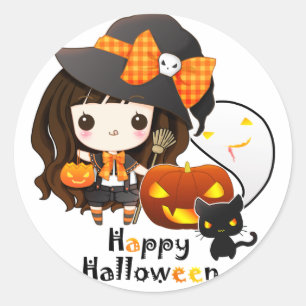 Happy halloween runt klistermärke