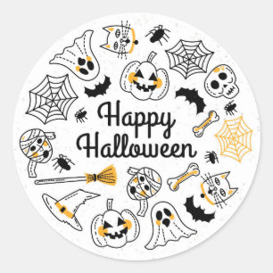 Happy halloween runt klistermärke