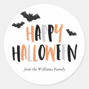 Happy halloween runt klistermärke