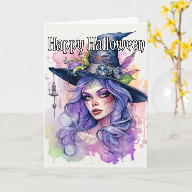 Happy halloween | Salem Witch Kort (Gul blomma)