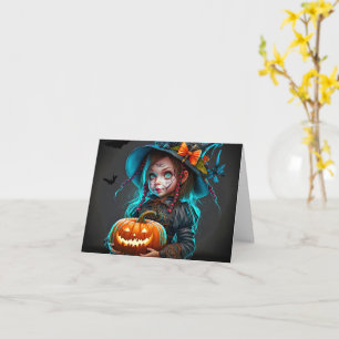 Happy halloween Sassy Gothic Witch Illustration Kort