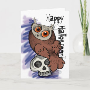 Happy halloween! Scardy Uggla Skull~kort Kort