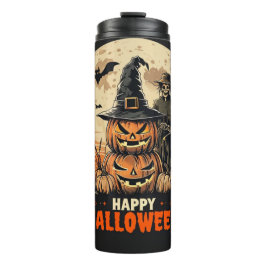Happy Halloween Scarecrow Pumpkin Thermal Tumbler