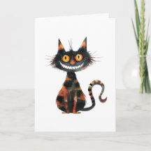 Happy halloween Scary Black Cat Hälsning