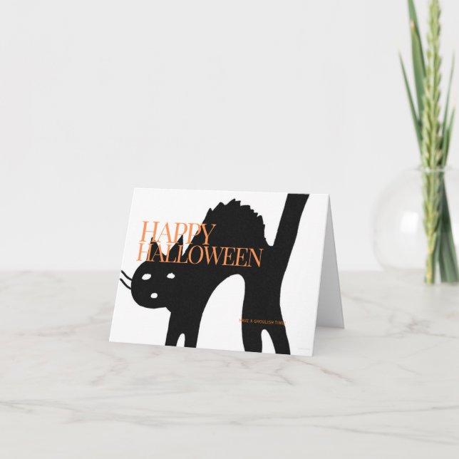 Happy halloween-scary Cat Halloween-kort Tack Kort (Framsida)