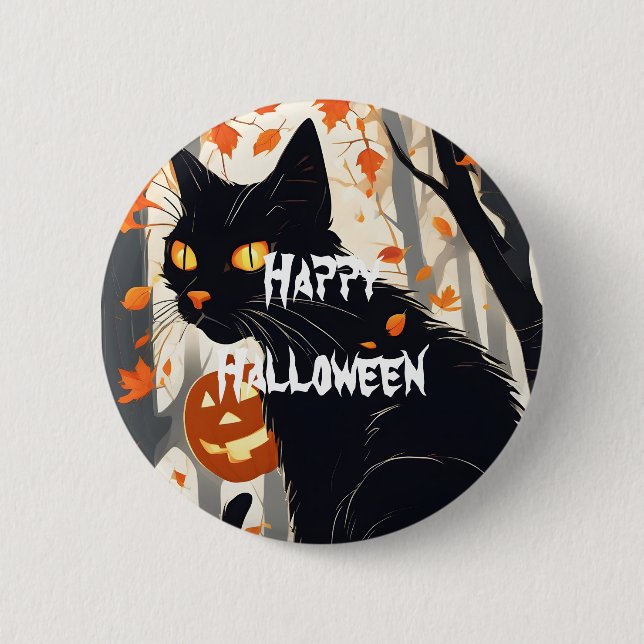 Happy halloween Scary Cat Knapp (Framsida)