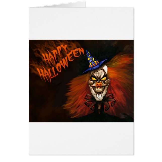 Happy halloween Scary Clown Hälsningskort (Framsidan)