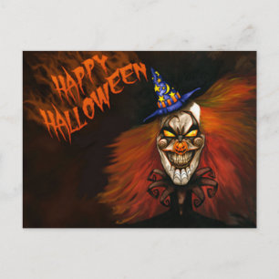 Happy halloween Scary Clown Vykort