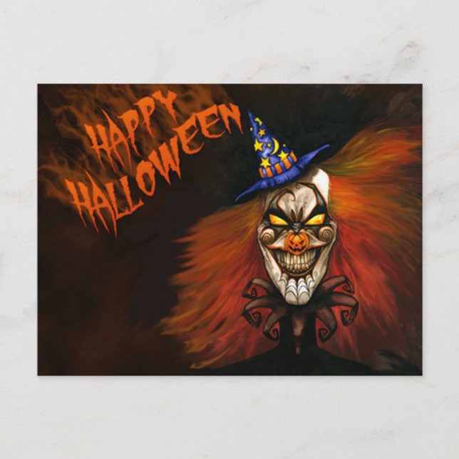 Happy halloween Scary Clown Vykort (Framsida)