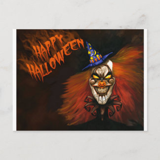 Happy halloween Scary Clown Vykort