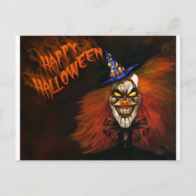 Happy halloween Scary Clown Vykort (Framsida)