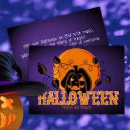 Happy halloween Scary Pumpkin och Måne Kort