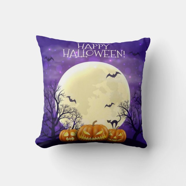Happy halloween Scary Pumpkins Kudde (Framsida)