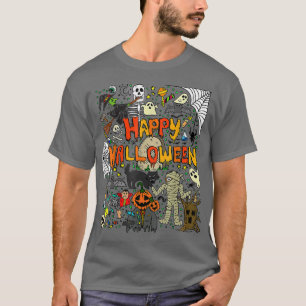Happy halloween Scary Retro Boys Girls Kids T Shirt