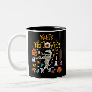 happy halloween Scary Retro Två-Tonad Mugg