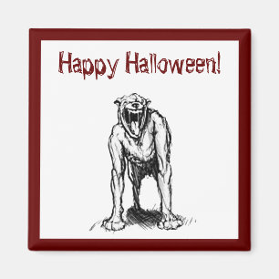 Happy halloween Scary Spooky Demon Fan Hund Magnet