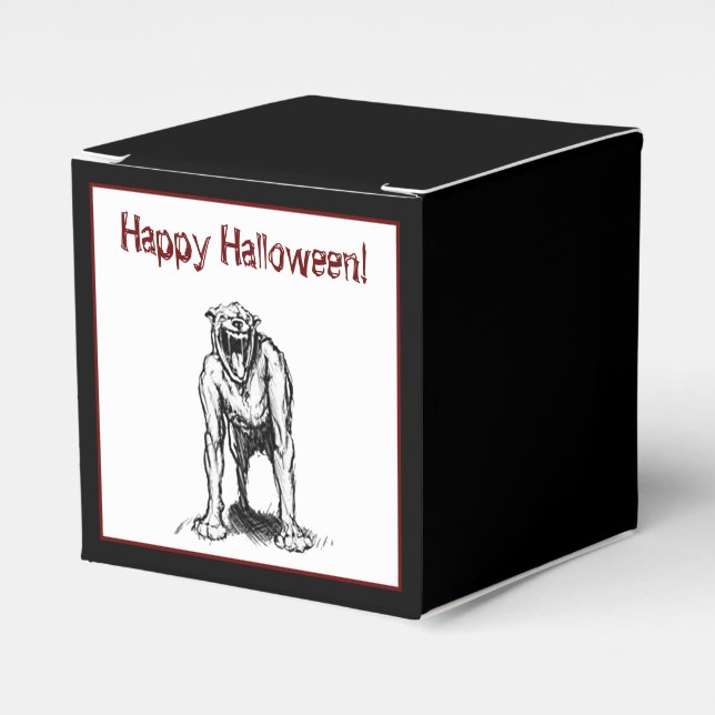 Happy halloween Scary Spooky Demon Fan Hund Presentaskar (Framsidan Sidan)