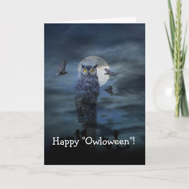 Happy halloween Scary Uggla Card Kort (Framsida)