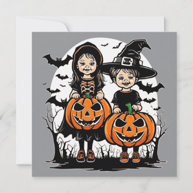 Happy halloween-scoky-behandling eller tricksdesig (Framsida)