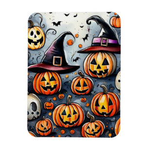 Happy halloween-scoky-behandling eller tricksdesig magnet