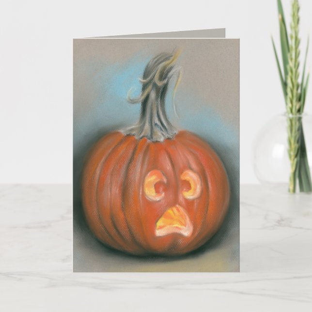 Happy halloween Screaming Jack o lantern Pumpkin Kort (Framsida)